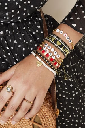 Armband Beaded Happy Goldfarbe Edelstahl h5 Bild2